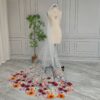 Multicolored Floral Embroidered Veil Multicolored Floral Embroidered Veil