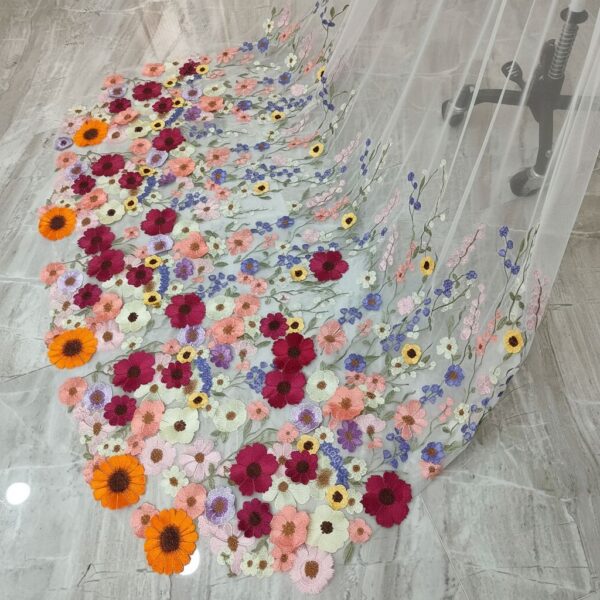 Multicolored Wildflower Embroidered Tulle Multicolored Wildflower Embroidered Tulle
