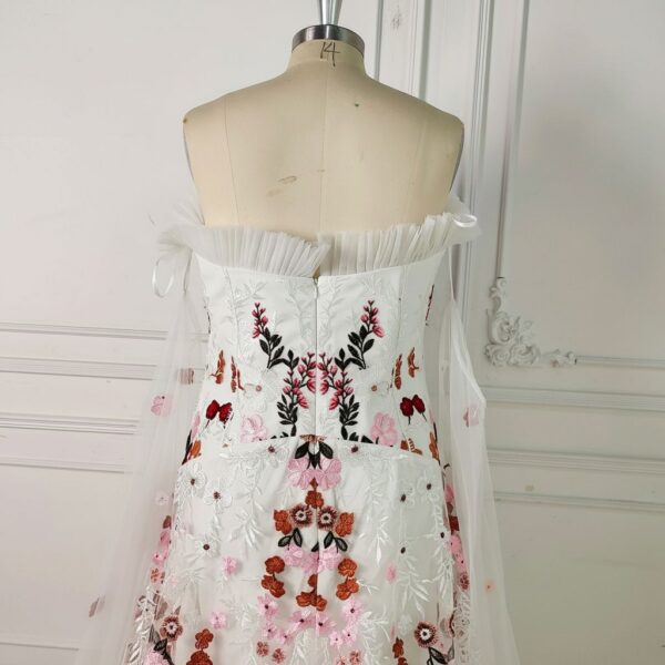 White Floral Embroidered Gown White Floral Embroidered Gown