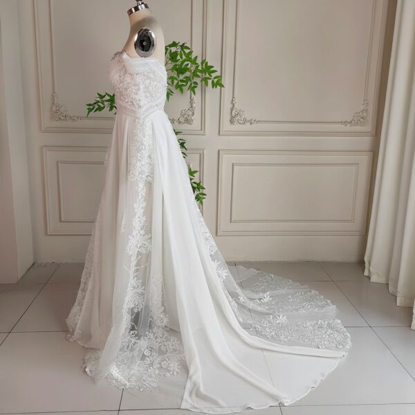 White Floral Lace Bridal Gown