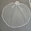 The Elsie Cap, a cream white juliet cap veil with 3D fabric flowers, pearls and a lace-edged tulle veil
