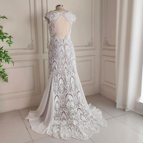 White Geometric Lace Wedding Dress White Geometric Lace Wedding Dress