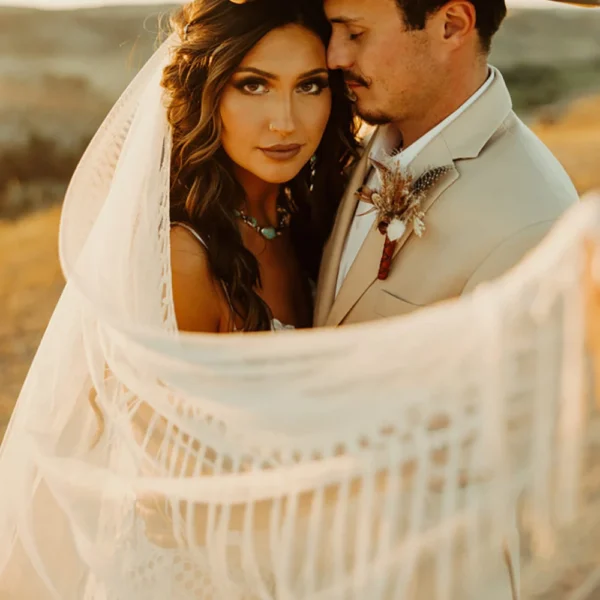 The Renegade Veil — Western Wedding Veil with Fringe Trim