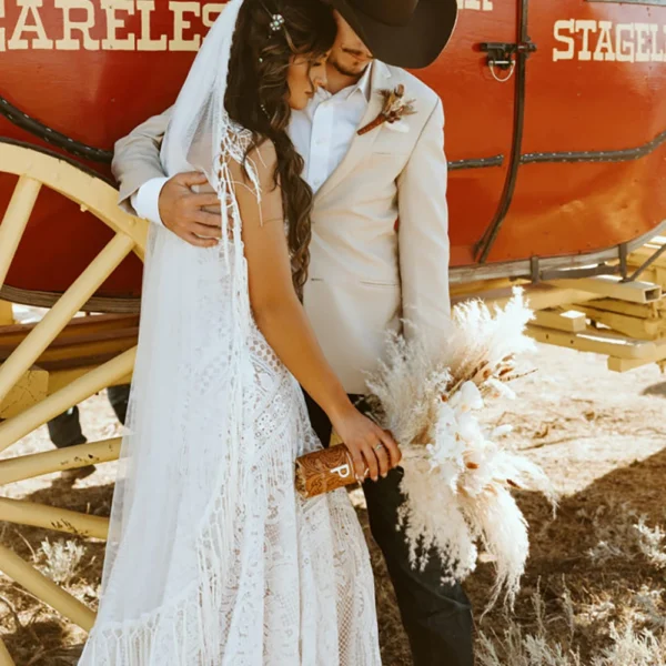 The Renegade Veil — Western Wedding Veil with Fringe Trim