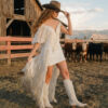 Wild West Romance Fringe Wedding Dress Wild West Romance Fringe Wedding Dress