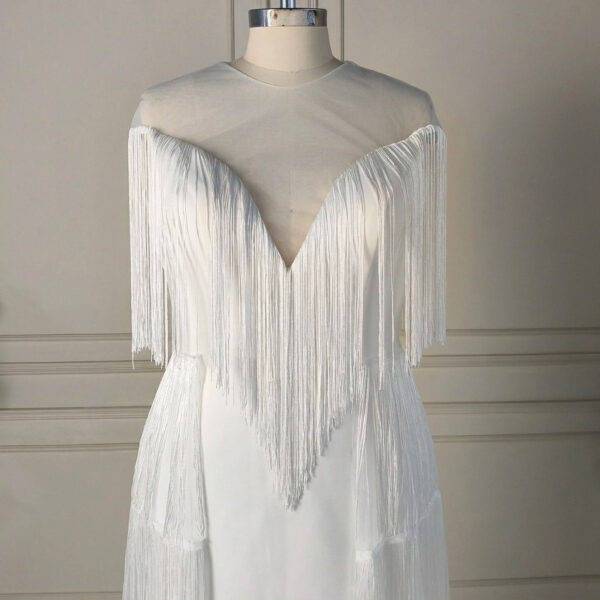 Wild West Romance Fringe Wedding Dress3 Wild West Romance Fringe Wedding Dress