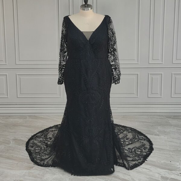 Black Floral Lace Mermaid Gown Black Floral Lace Mermaid Gown