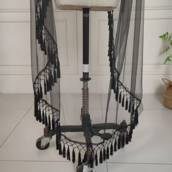 Black Sheer Tassel Wrap