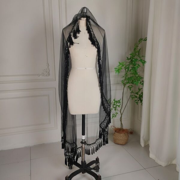 Black Tassel Tulle Veil