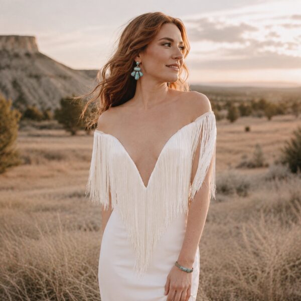 Wild West Romance Fringe Wedding Dress