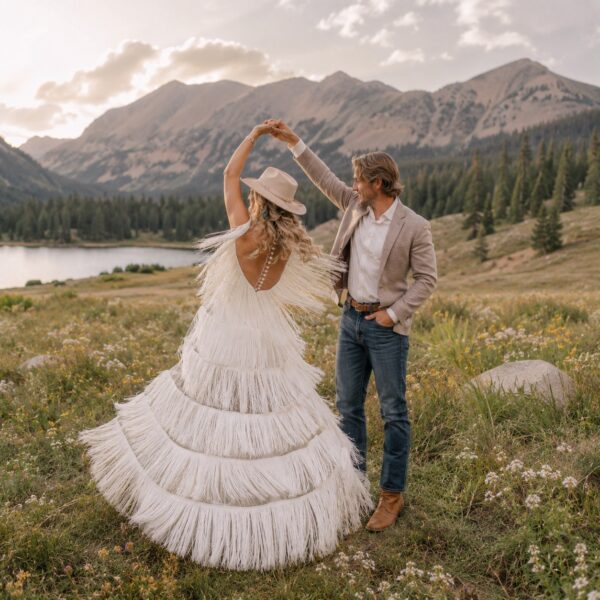 Wild West Romance Fringe Wedding Dress