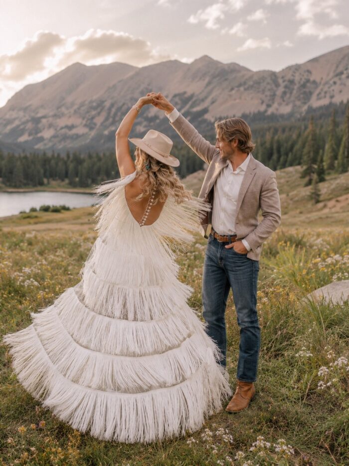 photo_1783199337_357 Wild West Romance Fringe Wedding Dress