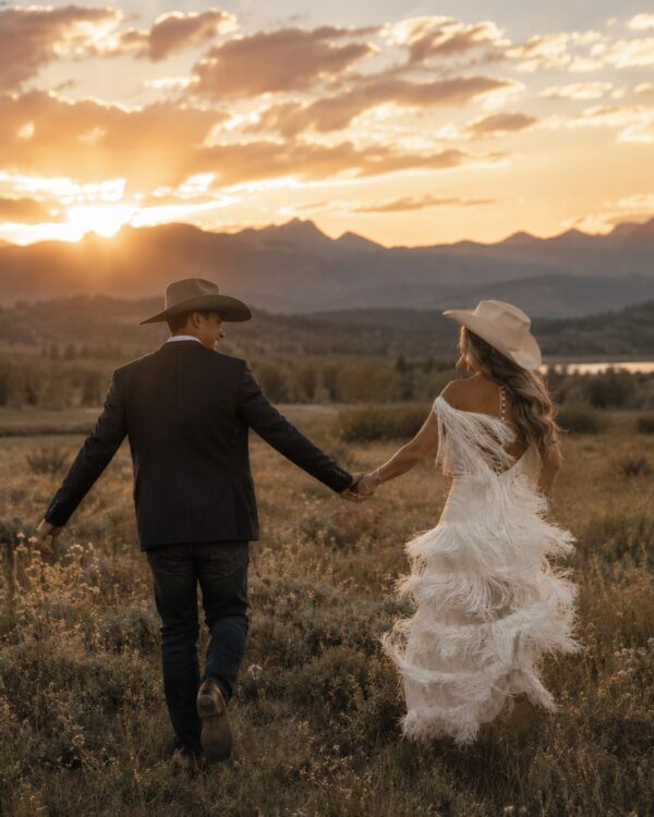Wild West Romance Fringe Wedding Dress