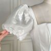 Shimmering White Puff Sleeve