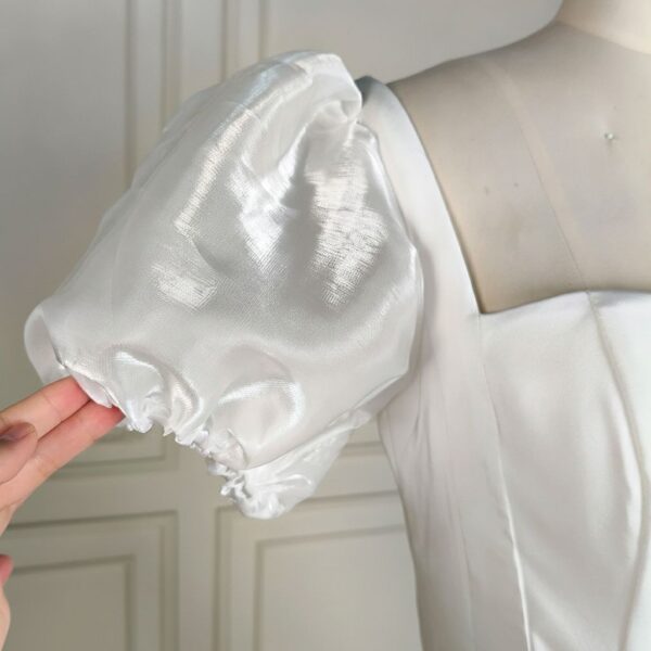 Shimmering White Puff Sleeve