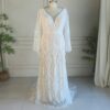 White Boho Lace Wedding Dress
