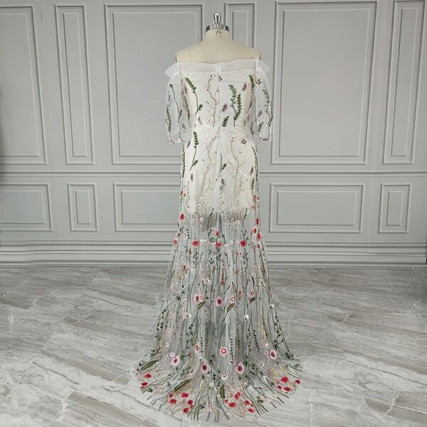 White Floral Embroidered Maxi Dress