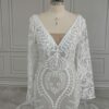 White Floral Lace V Neck Gown White Floral Lace V Neck Gown