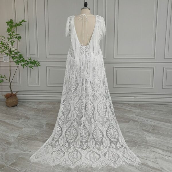 White Fringe Lace Maxi Dress White Fringe Lace Maxi Dress