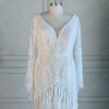 White Lace Fringe Boho Gown