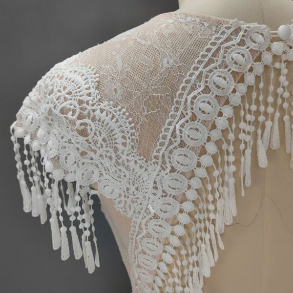 White Lace Fringe Capelet