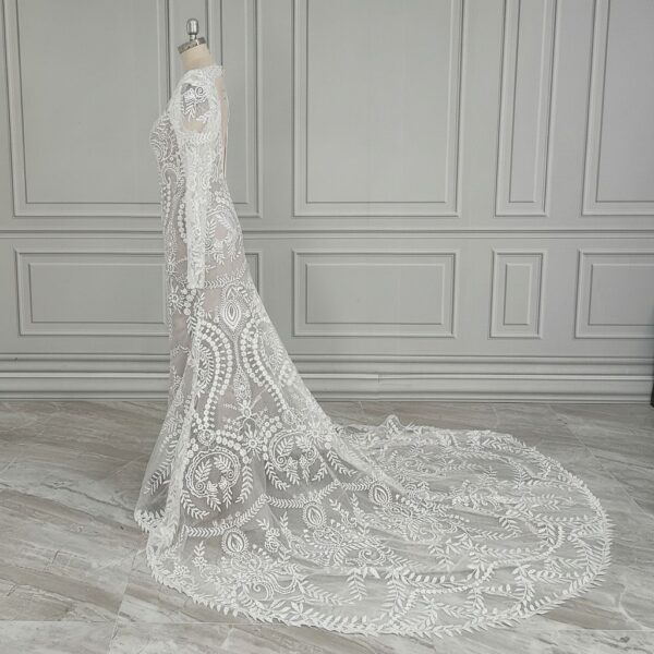 White Lace Long Sleeved Gown White Lace Long Sleeved Gown