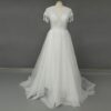 White Lace Tulle Bridal Gown