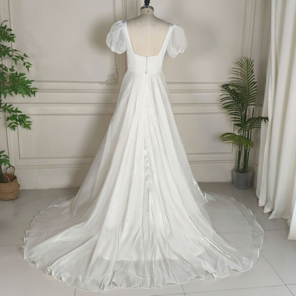 White Puff Sleeve Bridal Gown