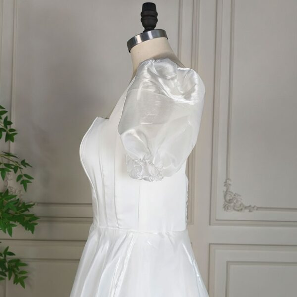 White Puff Sleeve Gown