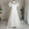 White Puff Sleeve Wedding Dress