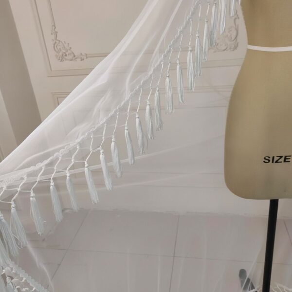White Tassel Sheer Veil