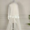 White Tassel Trim Bridal Veil