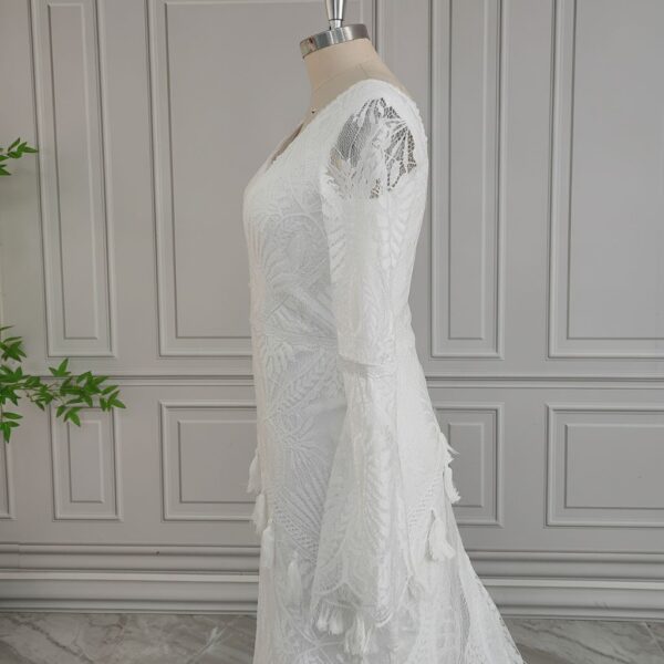 White Tasseled Lace Maxi Dress