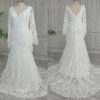 White Tasseled Lace Wedding Dress