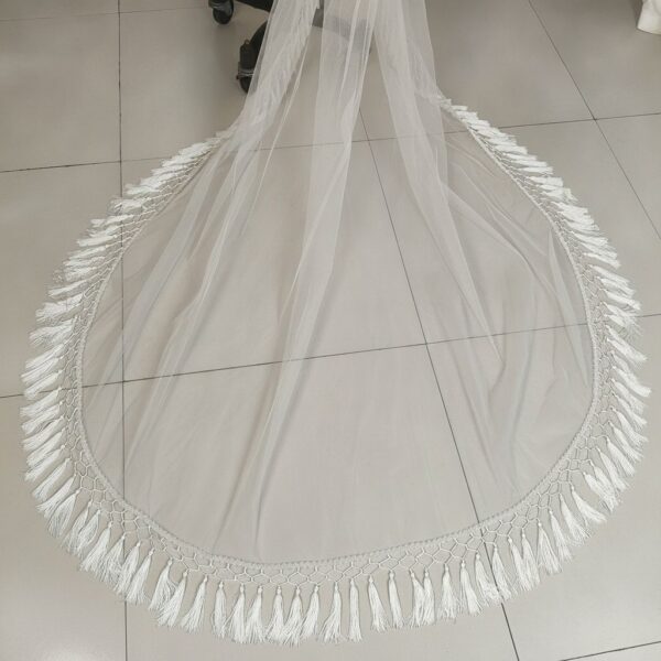 White Tulle Tassel Veil