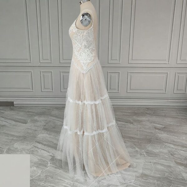 Champagne Tiered Tulle Wedding Gown Champagne Tiered Tulle Wedding Gown