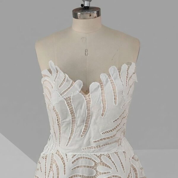 White Cutout Strapless Dress White Cutout Strapless Dress