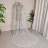 White Floral Lace Bridal Veil