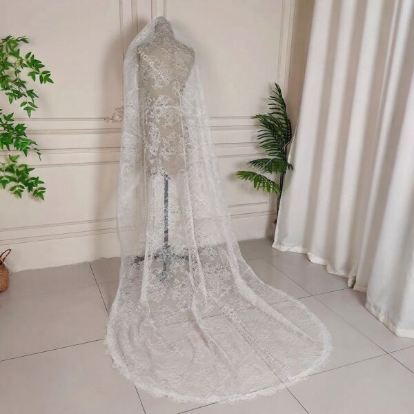 White Floral Lace Bridal Veil
