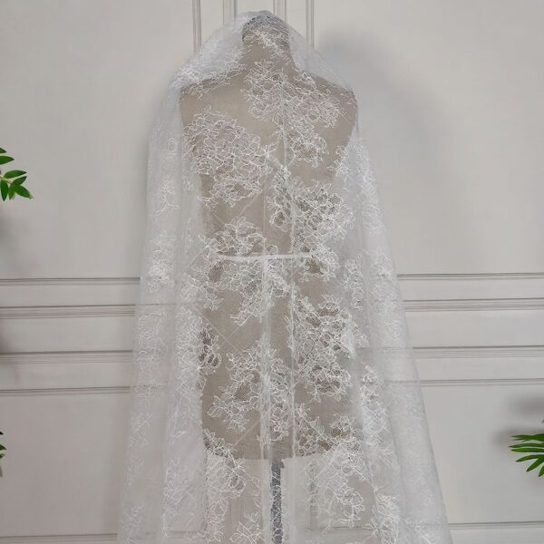 White Floral Lace Veil