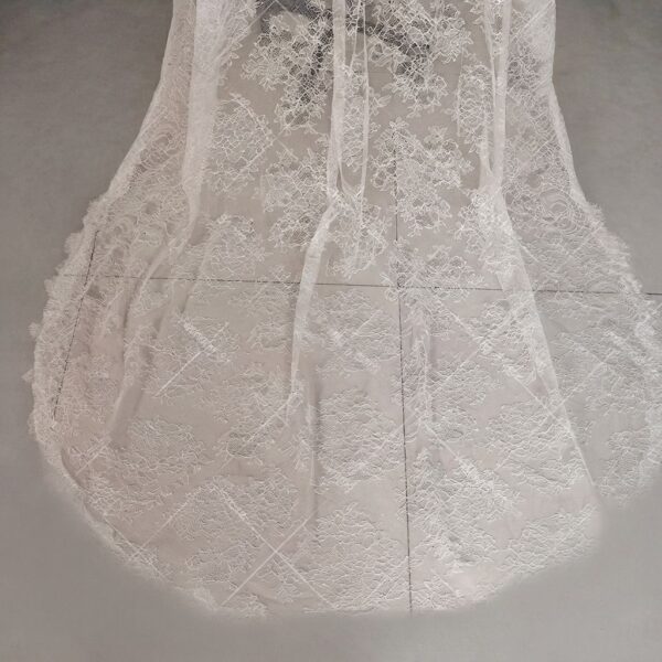White Floral Lace Veil