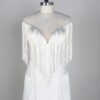 White Fringe Mesh Dress