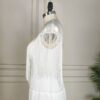 White Fringe Sleeveless Dress