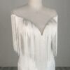 White Fringe Wedding Dress