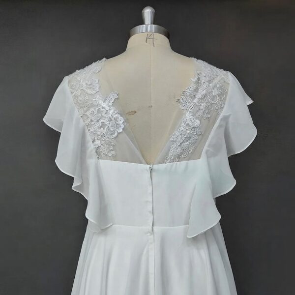 White Lace Flutter Sleeve Dress White Lace Flutter Sleeve Dress