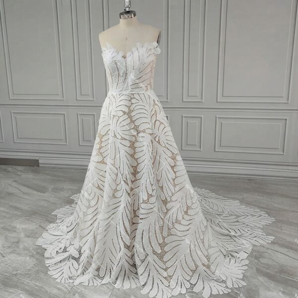 White Leaf Lace Wedding Gown White Leaf Lace Wedding Gown