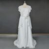 White Ruffled Chiffon Gown White Ruffled Chiffon Gown