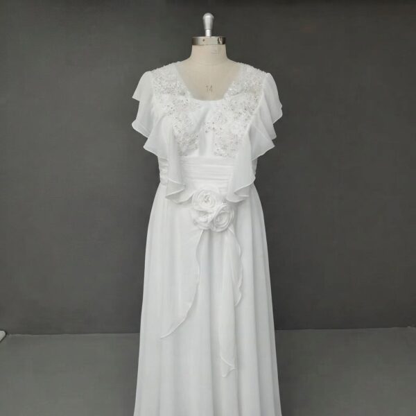 White Ruffled Chiffon Maxi Dress White Ruffled Chiffon Maxi Dress