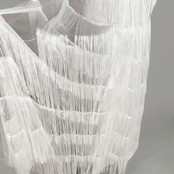 White Tiered Fringe Dress