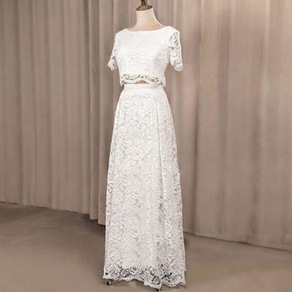 White Lace Two Piece Dress White Lace Two Piece Dress